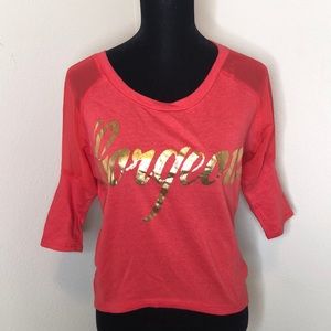 GORGEOUS Pink & Gold Mid-Sleeve Top